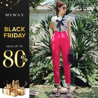 Quần Tây Nữ MY WAY Dáng Baggy Đai Cắt Chữ V Cách Điệu Độc Đáo 8MQ0102