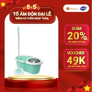 Bộ Lau Nhà MyJae Sợi Microfiber Xoay 360 Độ Thông Minh, Lau Sạch Nhanh Khô 134cm