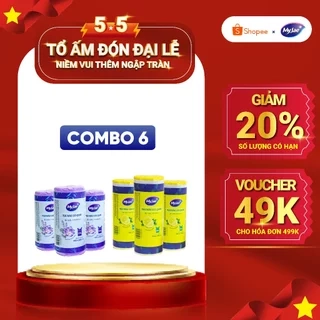 Combo 6 Túi Rác Có Quai MyJae, Tự Phân Hủy, Dạng Cuộn 2 Size 10L 25L