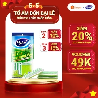 Miếng rửa chén đa năng sợi tre MyJae, miếng rửa chén chống xước 2 mặt, siêu bền đánh bay dầu bẩn