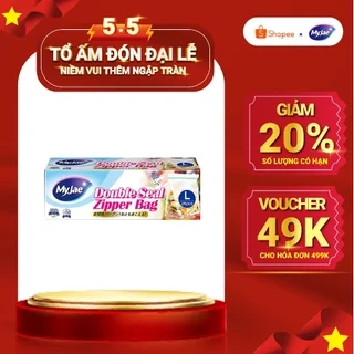 Túi zip đựng thực phẩm hai đường kéo PE MyJae, đáy đứng trong suốt, bảo quản thực phẩm
