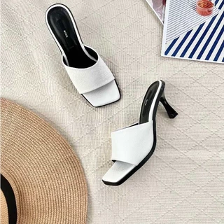 Giày guốc sục nữ MYSS mũi vuông bản ngang 7 cm - SU123