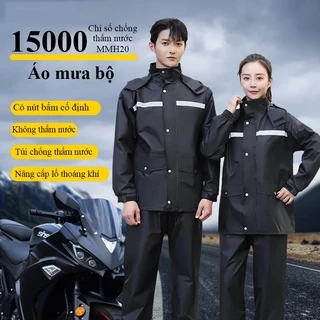 Áo mưa bộ MYT Bộ quần áo mưa vải dày bảo vệ toàn thân dãy phản quang siêu chống nước cho nam và nữ