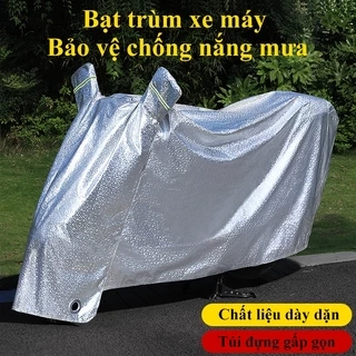 Bạt phủ xe máy MYT Bạt trùm xe máy 3 lớp tráng nhôm chống nóng cách nhiệt che mưa lớp lót chống xước 2.1m