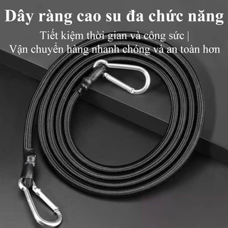 Dây thun ràng xe máy MYT Dây đai tròn móc thép đàn hồi buộc hành lý hàng hóa tăng chỉnh 1m 2m 3m 4m