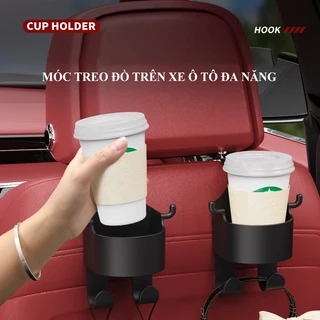 Giá đỡ cốc gắn sau ghế ô tô MYT Móc treo đồ kiêm giá đỡ cốc nước cố định gắn sau ghế ô tô chất liệu nhựa ABS