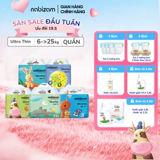 Combo 3 Tã/Bỉm Quần NABIZAM Ultra Thin Nội Địa Hàn, Mềm Mại, Mỏng Nhẹ An Toàn Cho Bé, Đủ Size Cho Bé Từ 6-25kg