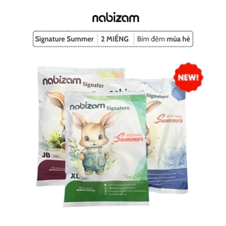Set 2 Miếng Bỉm Đêm NABIZAM Signature Summer Nội Địa Hàn, Mỏng Mềm, Thoáng Khí, Siêu Thấm Hút Cho Bé 8-22kg