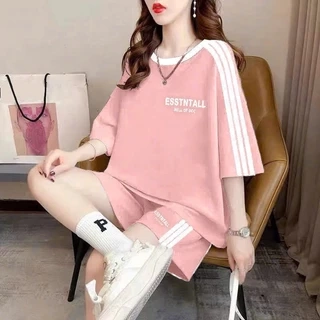Set Đồ Nữ Cotton ESSTNTALL NAD, Bộ Quần Áo Nữ Mặc Nhà Form Rộng Thoáng Mát Bộ Thể Thao Nữ Mùa Hè Tay Lỡ