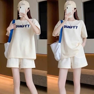 Set Đồ Nữ Cotton SUREYY NAD, Bộ Quần Áo Nữ Mặc Nhà Form Rộng Thoáng Mát Bộ Thể Thao Nữ Mùa Hè Tay Lỡ