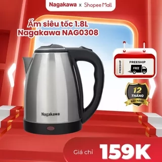 Ấm Siêu Tốc NAGAKAWA NAG0308 1.8l (1.8 Lít) Bảo Hành 12 Tháng