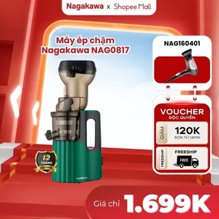 Máy ép chậm Nagakawa NAG0817 (300ml-150W) - Tích hợp xay sinh tố và kem hoa quả - Bảo hành 12 tháng