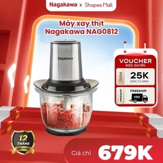 Máy xay thịt Nagakawa NAG0812 (400W - 1.5L) - Lưỡi dao inox 304 - BH 12 tháng