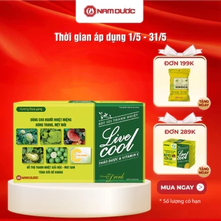 Bột sủi thanh nhiệt Livecool Nam Dược hương dưa gang hộp 10góix7g hỗ trợ giảm nhiệt miệng nóng trong