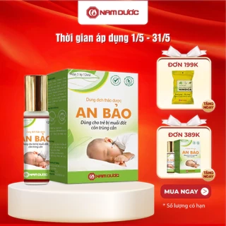 Dung dịch thảo dược An Bảo Nam Dược chai 12ml hỗ trợ giảm sưng ngứa do muỗi đốt, côn trùng cắn cho bé, trẻ sơ sinh