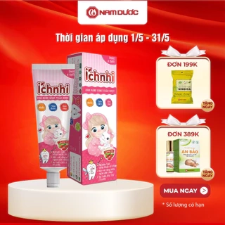 Kem đánh răng thảo dược Ích Nhi hương dâu tuýp 50g cho bé dưới 6 tuổi nuốt được, bảo vệ răng sữa, ngừa sâu răng cho bé