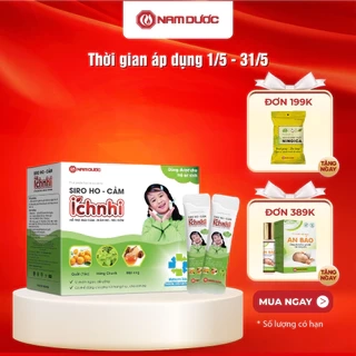 Siro ho cảm Ích Nhi hộp 30 góix5ml hỗ trợ giải cảm, giảm ho,sổ mũi,tiêu đờm, dùng cho trẻ nhỏ,bà bầu