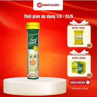 Viên sủi tăng đề kháng Livecool Nam Dược 16 viên x 4g hương cam, bổ sung vitamin C, kẽm và thảo dược