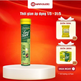 Viên sủi thanh nhiệt Livecool Nam Dược hương dưa gang 16 viên x4g hỗ trợ giảm nhiệt miệng nóng trong, giải độc, mát gan