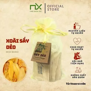 Nam Xanh Mứt Xoài Sấy Dẻo Chua Ngọt Dried Mango Loại 1 Túi 10 Miếng