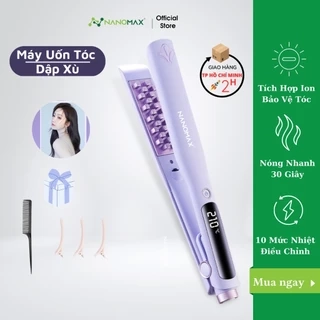 Máy Uốn Tóc Dập Xù Nanomax XN-838, Nẹp Vuông, Bấm Phồng Chân Tóc Tự Nhiên Không Lộ Nếp, Tích Hợp Ion Bảo Vệ Tóc