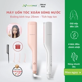 Máy Uốn Tóc Xoăn Gợn Sóng Nước NANOMAX D25 4 Mức Điều Chỉnh Nhiệt Làm Nóng 30 Giây Ion Âm Giữ Nếp Lâu