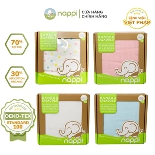 Khăn Sợi Tre Đa năng Nappi Organic Mềm Mịn Siêu Thấm Hút Kích Thước 120x120cm