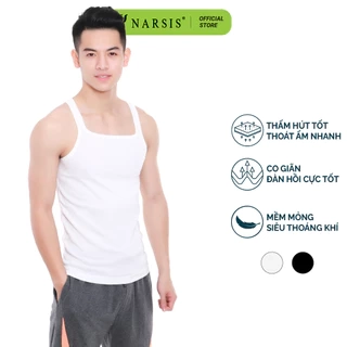 Áo Ba Lỗ Nam Narsis, Tanktop Thể Thao, Form Ôm Dáng Chuẩn, Tập Gym, Chất Cotton, Co Giãn Tốt