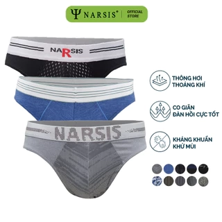 Quần Lót Nam Narsis, Tam Giác, Chất Cotton, Co Giãn 4 Chiều, Cạp To, Định Hình, Thoải Mái Vận Động