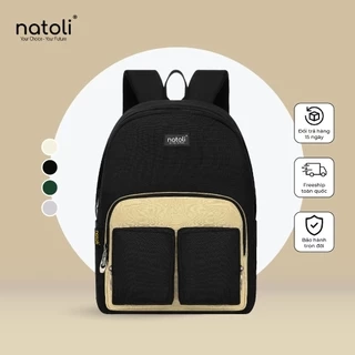 Balo thời trang nam nữ Thương hiệu NATOLI vải canvas nhiều ngăn kháng nước - Old School Backpack B5