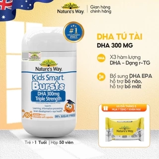 DHA Tú Tài Nature's Way - DHA 300mg Bổ Sung Dầu Cá Cô Đặc Omega 3 RTG Hàm Lượng Cao Cho Bé - Hộp 50 Viên