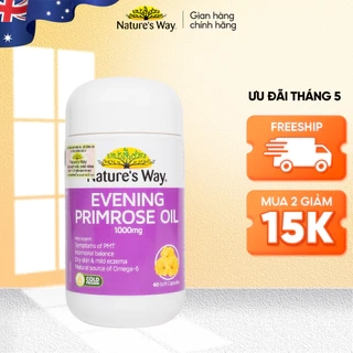 Viên Uống Tinh Dầu Hoa Anh Thảo Nature's Way Evening Primrose Oil Hỗ Trợ Cân Bằng Nội Tiết Tố Nữ Hộp 60v và 200v