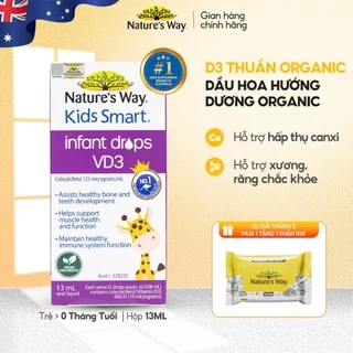 Vitamin D3 ORGANIC Nature’s Way, D3 Thuần Cho Trẻ Sơ Sinh Kids Smart Infant Drops VD3 - Hộp 13ml