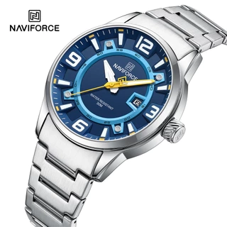 Naviforce 8044 Đồng hồ đeo tay nam Thương hiệu hàng đầu Đồng hồ chống nước sang trọng Thép không gỉ Thể thao Quân đội Thạch anh Đồng hồ nguyên bản