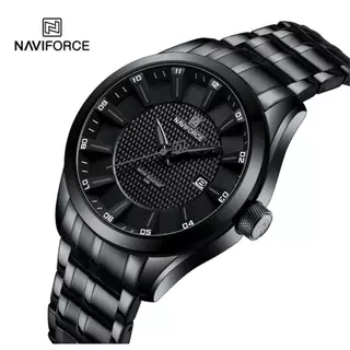Naviforce Nam Thạch Anh Chống Thấm Nước Kinh Doanh Cổ Tay Cổ Tay Dây Thép Không Gỉ Đồng Hồ Ngày