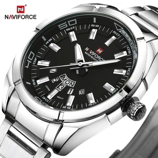 Naviforce Đồng Hồ quartz Chống Thấm Nước 30m Chất Liệu Thép Không Gỉ Phong Cách Doanh Nhân Cho Nam