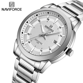 Đồng hồ NAVIFORCE dành cho nam thời trang chống nước Thạch anh bằng thép không gỉ thông thường Đồng hồ đeo tay dạ quang sang trọng