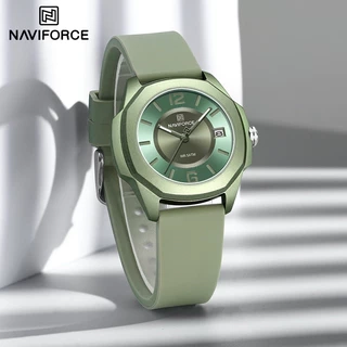 Đồng hồ NAVIFORCE NF7107 dành cho nữ Dây đeo silicon mềm sáng tạo Thời trang cổ điển 5ATM Đồng hồ đeo tay nữ thanh lịch chống nước