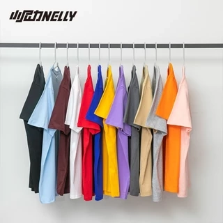 Áo thun tay lỡ Unisex Nam Nữ NELLY cotton trơn