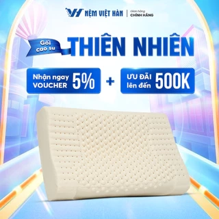 Gối nằm cao su thiên nhiên Việt Hàn - Thiết Kế Lượn Sóng, Êm Ái, Thoáng Khí