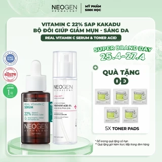 Bộ Đôi Toner Giảm Mụn và Serum Dưỡng Sáng 22% Vitamin C Kakadu + 5% Treatment Acid Neogen Dermalogy