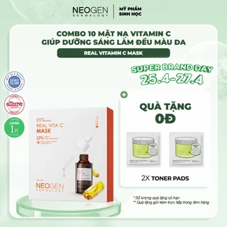 Combo 10 Mặt Nạ Serum x3 Dưỡng Trắng Mờ Thâm Neogen Real Vita C 22% Mask 28g
