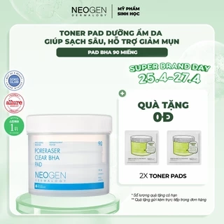 Toner Pad Giảm Mụn, Thu Nhỏ Lỗ Chân Lông Neogen Dermalogy Poreraser Clear BHA Pad 90 miếng