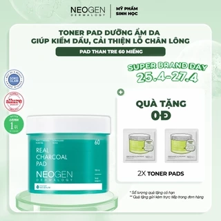 Toner Pad Than Tre Kiềm Dầu, Giảm Mụn Neogen Dermalogy Real Charcoal 60Miếng
