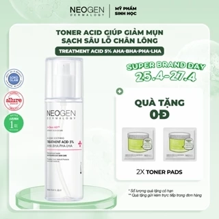 Toner Tẩy Tế Bào Chết 5% PHA - AHA - LHA - BHA Dưỡng Sáng Ngừa Mụn Neogen Dermalogy Treatment Acid 150ml