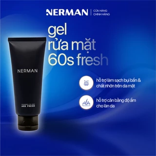 Gel rửa mặt ngừa mụn nam Nerman Nano Curcumin 60s Fresh 100ml