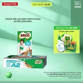 Thùng Sữa Lúa Mạch Nestle MILO A2 MỚI 12(4x110ml)
