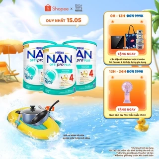 Bộ 3 lon Sữa bột Nestlé NAN OPTIPRO PLUS 4 1500g/lon với 5HMO Giúp tiêu hóa tốt