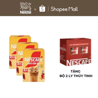 Combo 3 Hộp Cà phê Hòa tan NESCAFÉ CAFÉ SỮA ĐÁ 10 gói Nhân đôi sánh quyện