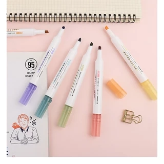 Bộ Bút Dạ Quang 6 Màu Highlight Pastel Văn Phòng Phẩm Xinh Xắn Tiện Dụng, Bút Đánh Dấu, Bút Nhớ